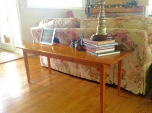 A table made from a log that I found on Moody Road.  I think it's my favorite piece